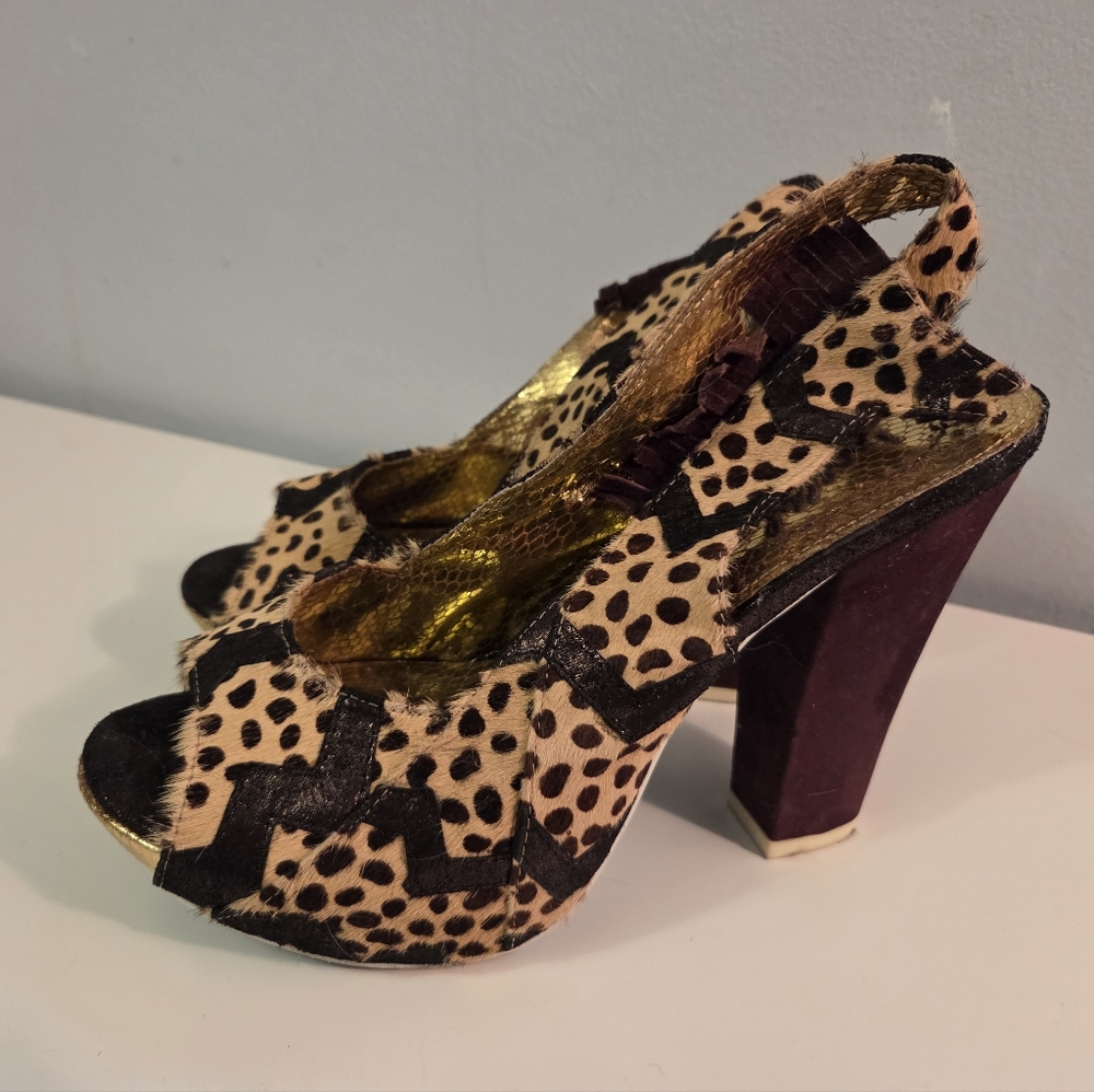 Irregular Choice Animal Print Slingback Heels